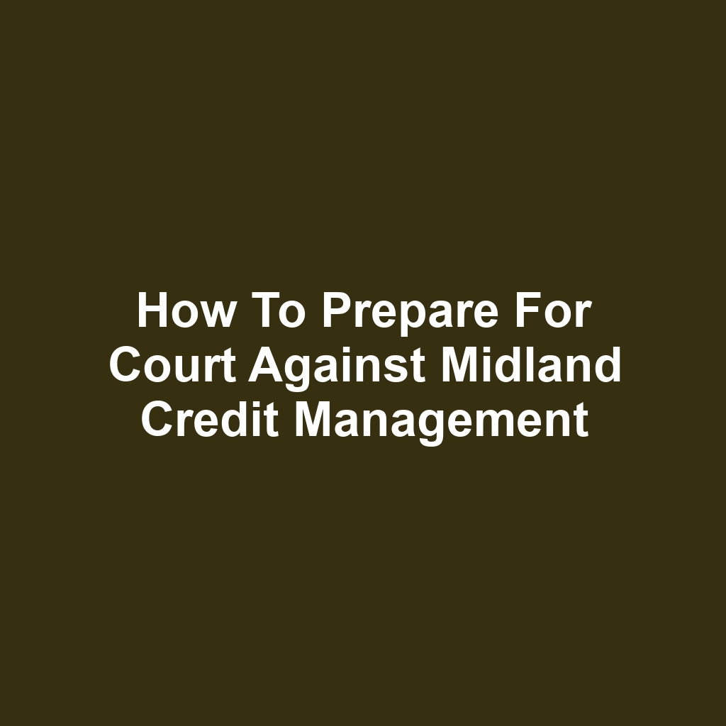 How to Prepare for Court Against Midland Credit Management