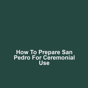 How to Prepare San Pedro for Ceremonial Use