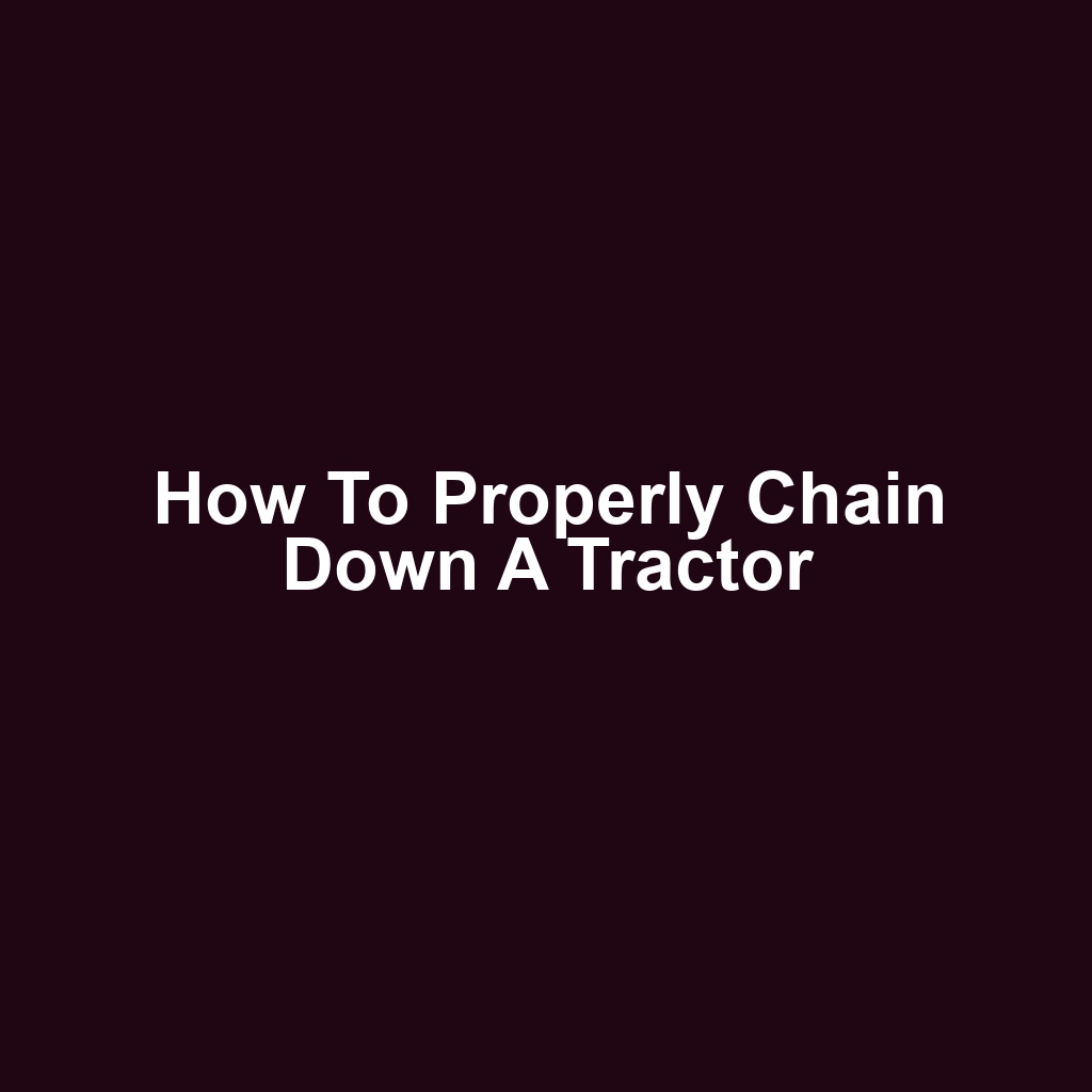 How to Properly Chain Down a Tractor
