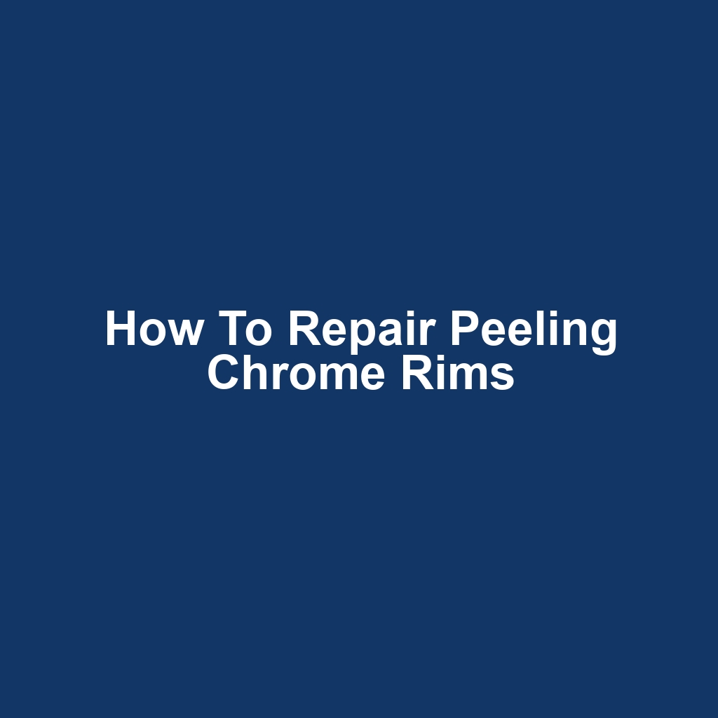 How to Repair Peeling Chrome Rims