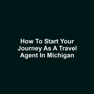 How to Start Your Journey as a Travel Agent in Michigan