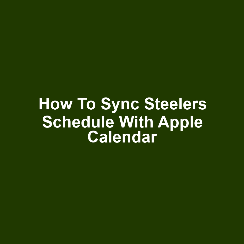 How to sync steelers schedule with apple calendar