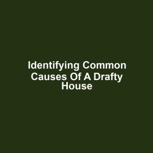 Identifying Common Causes of a Drafty House