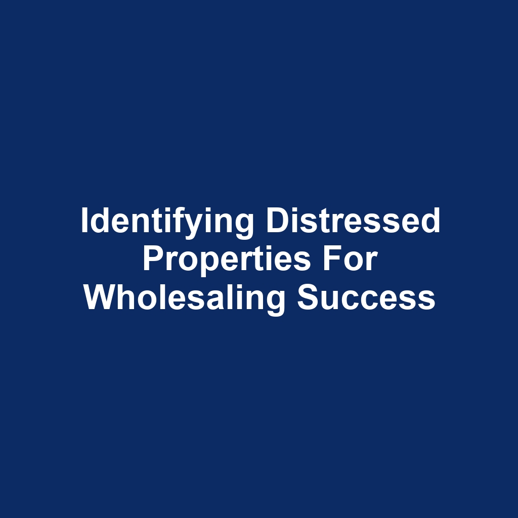 Identifying Distressed Properties for Wholesaling Success
