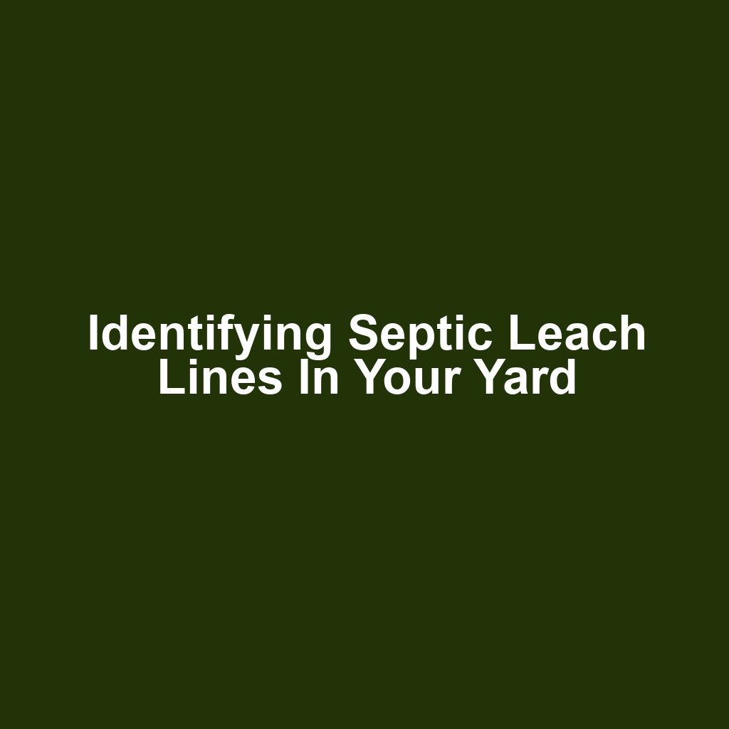 Identifying Septic Leach Lines in Your Yard