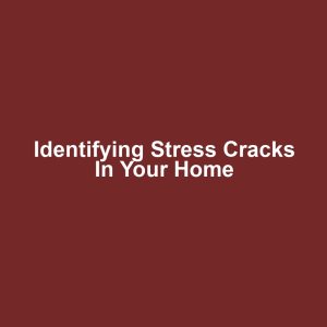 Identifying Stress Cracks in Your Home