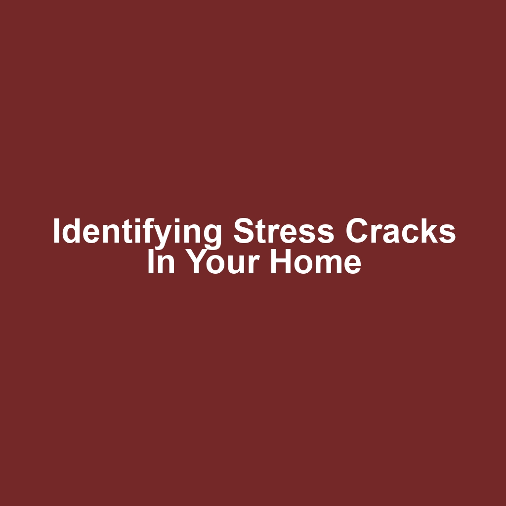 Identifying Stress Cracks in Your Home