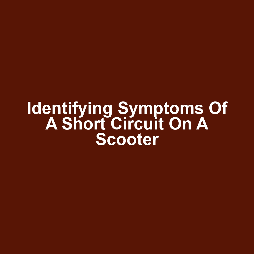 Identifying Symptoms of a Short Circuit on a Scooter
