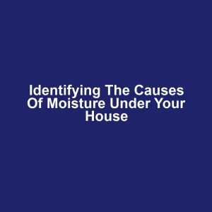 Identifying the Causes of Moisture Under Your House
