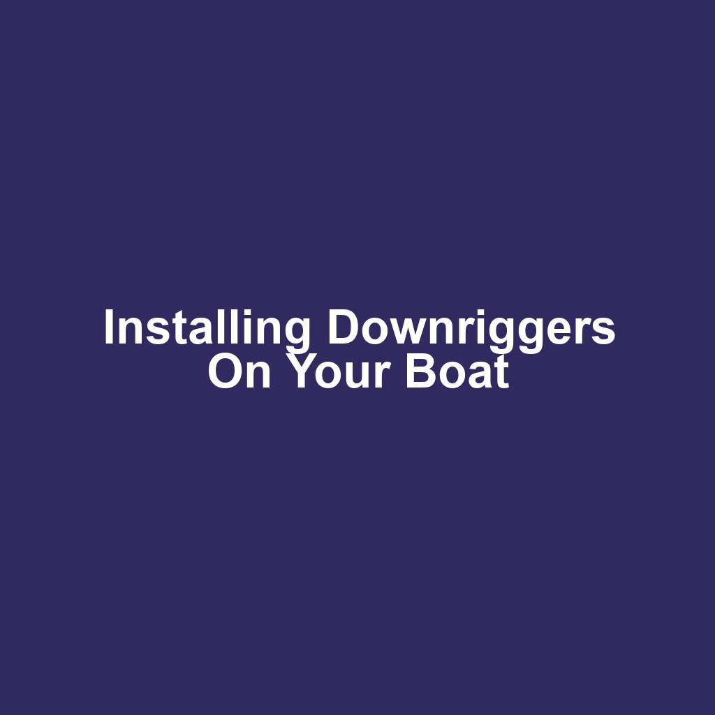 Installing Downriggers on Your Boat