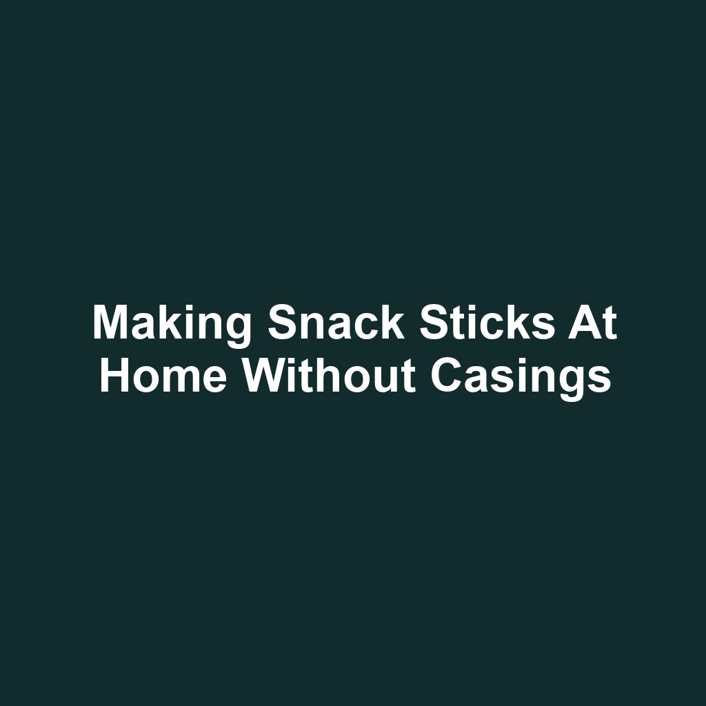 Making Snack Sticks at Home Without Casings