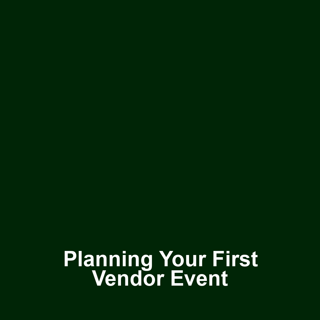 Planning Your First Vendor Event