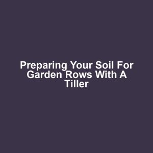 Preparing your soil for garden rows with a tiller