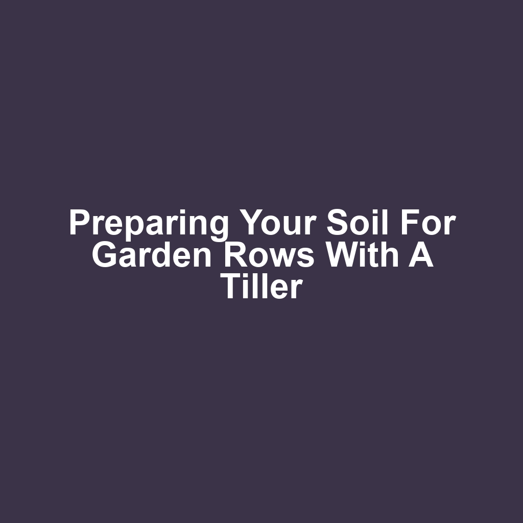 Preparing your soil for garden rows with a tiller