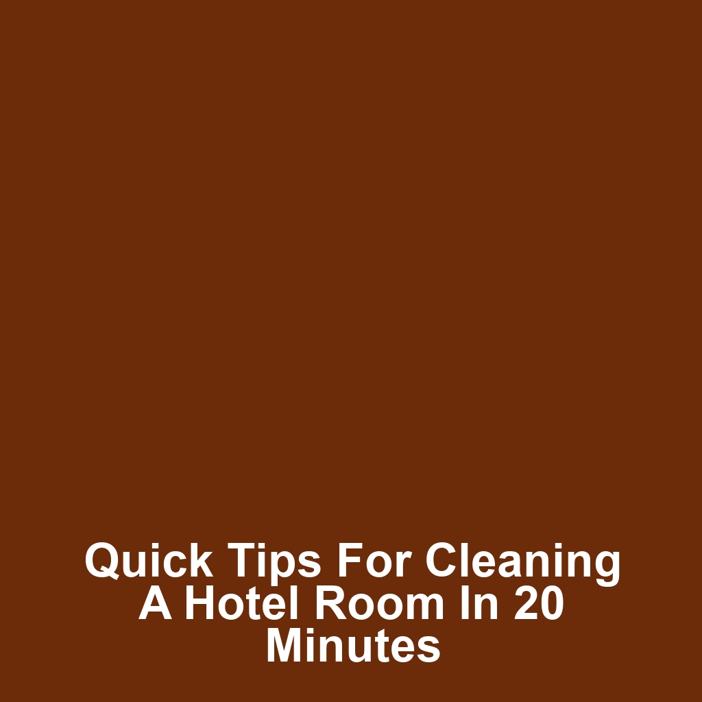 Quick Tips for Cleaning a Hotel Room in 20 Minutes