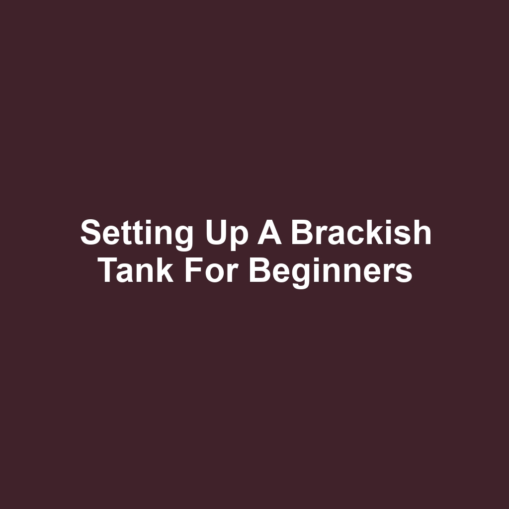 Setting Up a Brackish Tank for Beginners