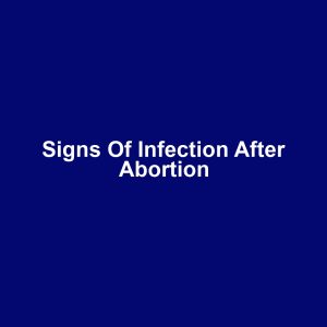 Signs of Infection After Abortion