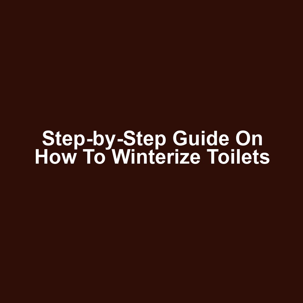 Step-by-Step Guide on How to Winterize Toilets