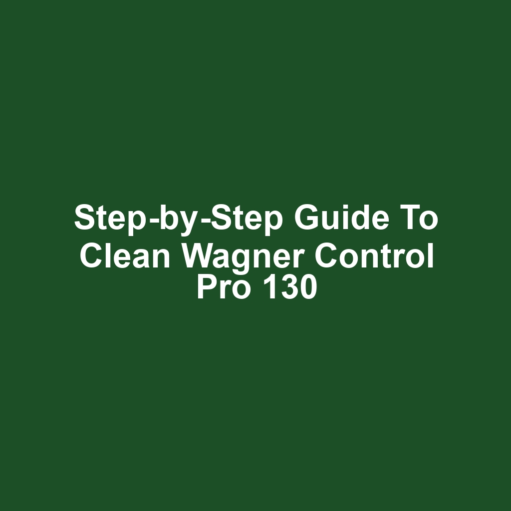 Step-by-Step Guide to Clean Wagner Control Pro 130