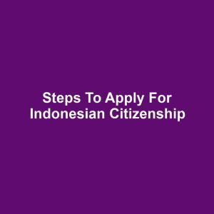 Steps to Apply for Indonesian Citizenship