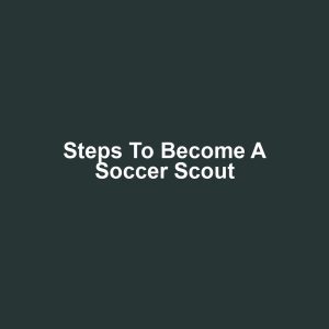 Steps to Become a Soccer Scout