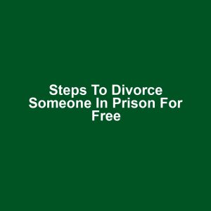 Steps to Divorce Someone in Prison for Free