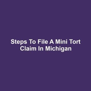 Steps to File a Mini Tort Claim in Michigan