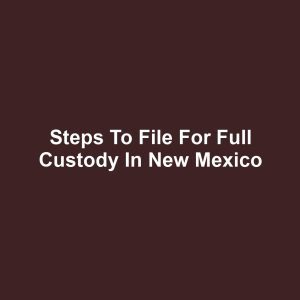 Steps to File for Full Custody in New Mexico