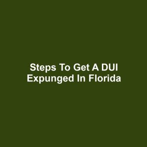 Steps to Get a DUI Expunged in Florida