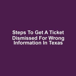 Steps to Get a Ticket Dismissed for Wrong Information in Texas