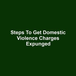 Steps to Get Domestic Violence Charges Expunged