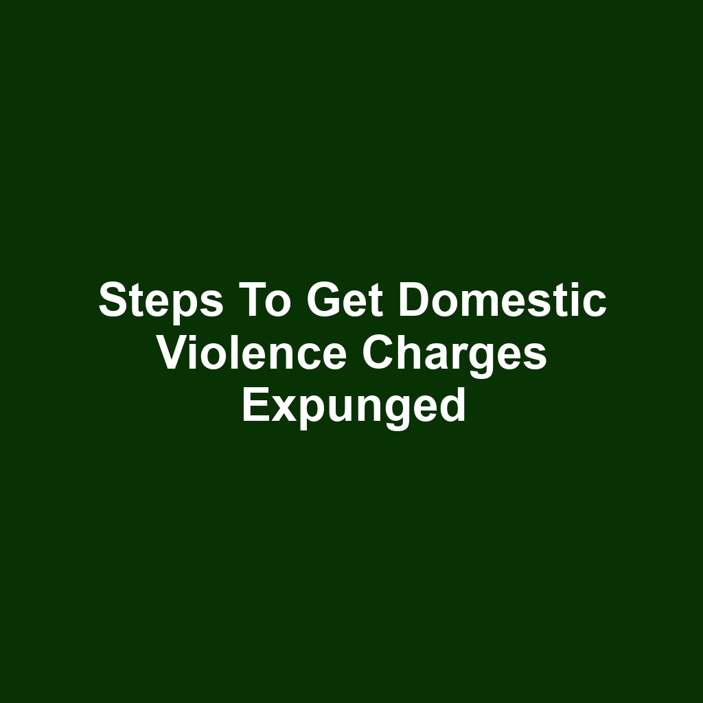 Steps to Get Domestic Violence Charges Expunged