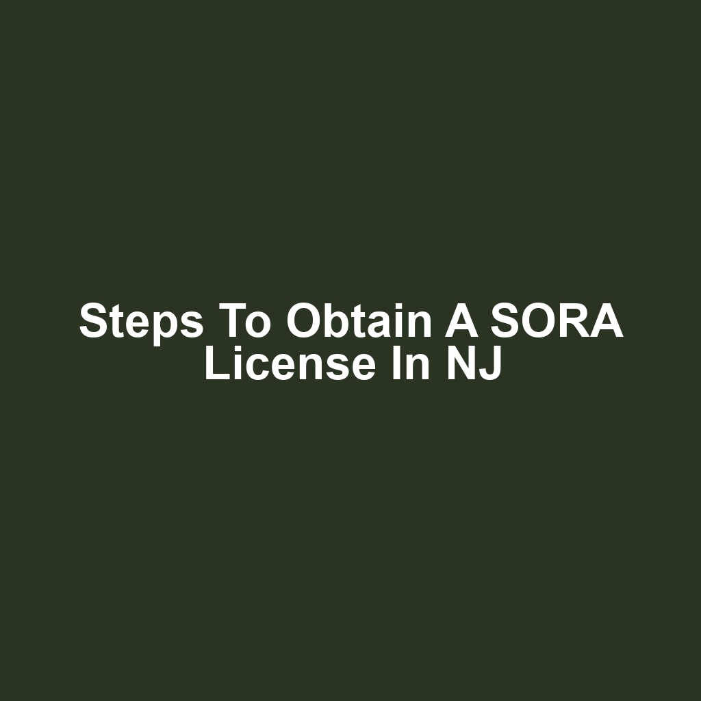 Steps to Obtain a SORA License in NJ