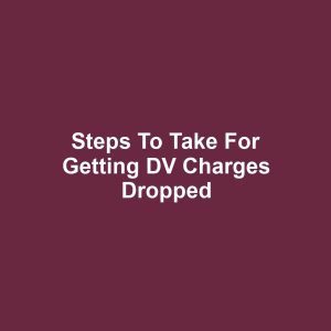 Steps to Take for Getting DV Charges Dropped