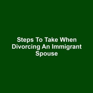 Steps to Take When Divorcing an Immigrant Spouse