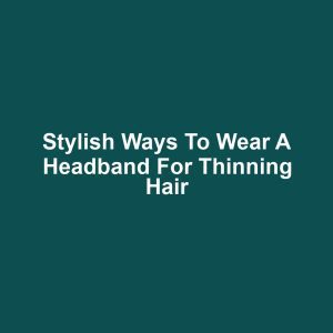 Stylish Ways to Wear a Headband for Thinning Hair