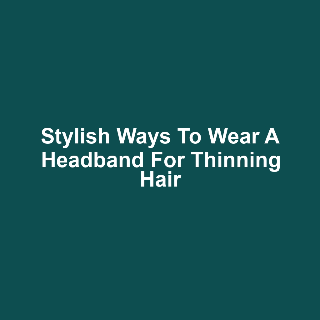 Stylish Ways to Wear a Headband for Thinning Hair