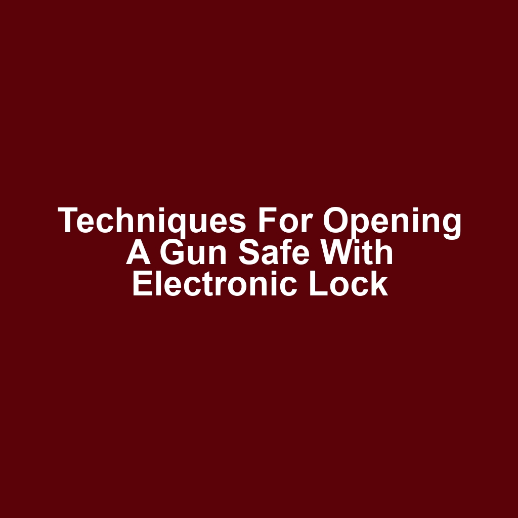 Techniques for opening a gun safe with electronic lock