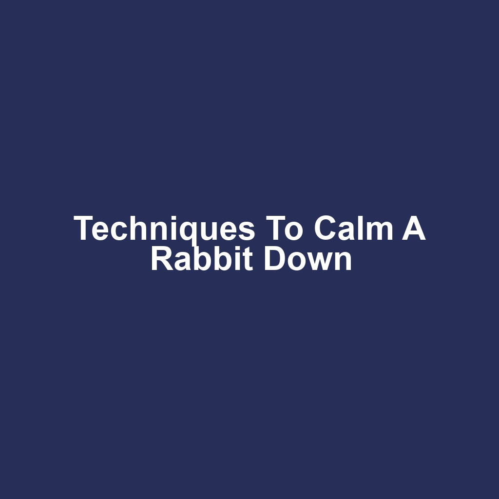 Techniques to Calm a Rabbit Down