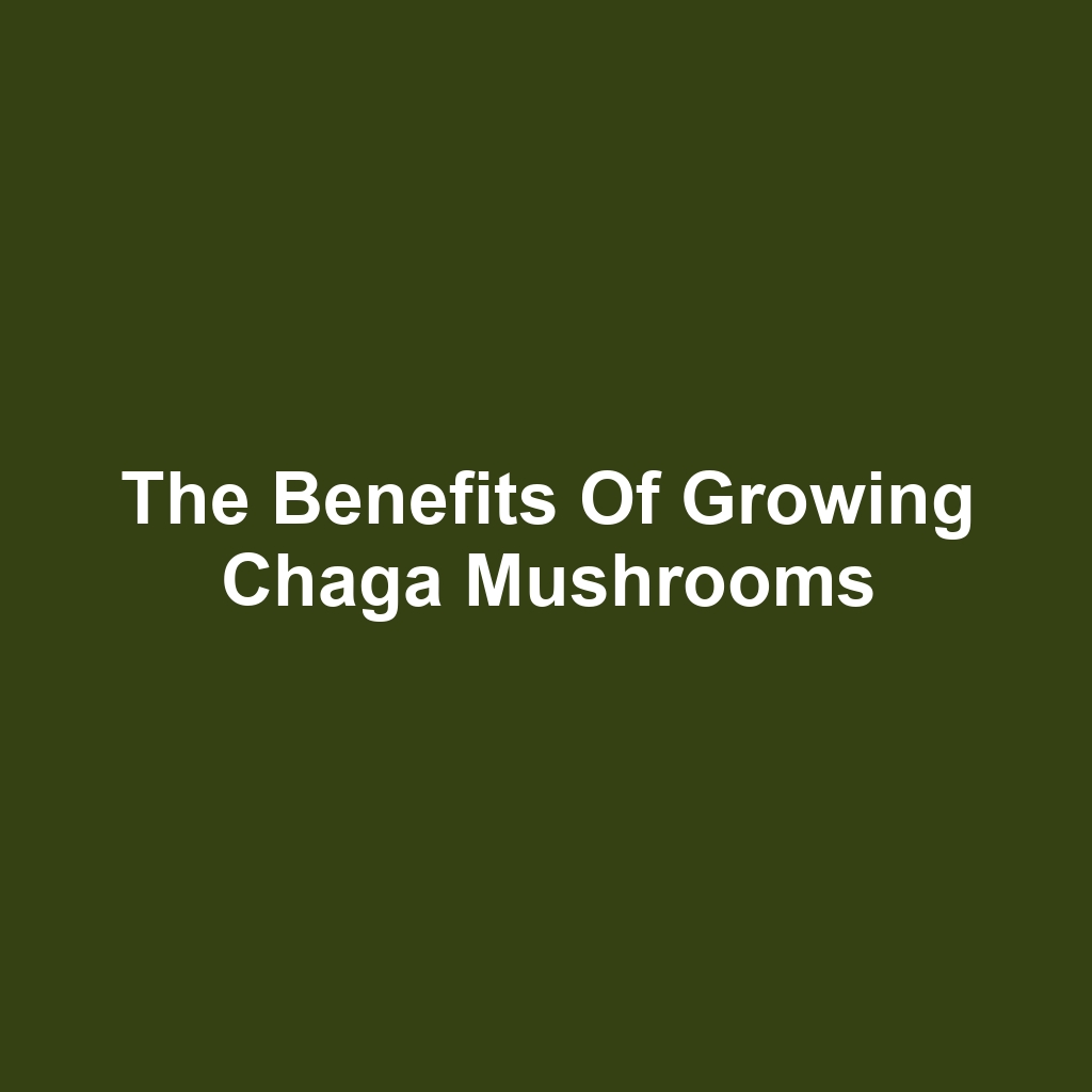 The Benefits of Growing Chaga Mushrooms