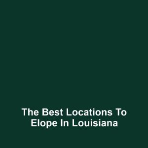 The Best Locations to Elope in Louisiana