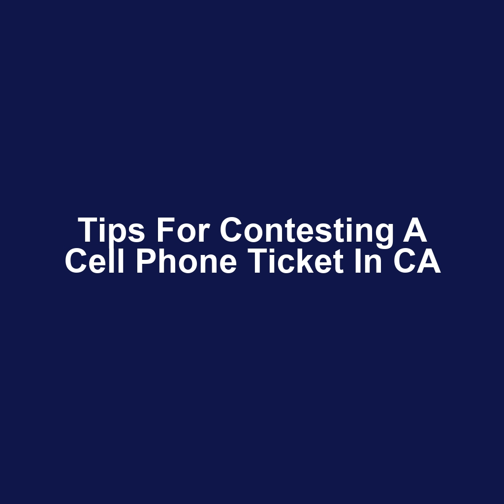 Tips for Contesting a Cell Phone Ticket in CA