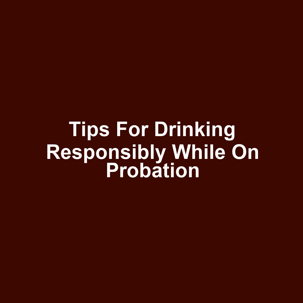 Tips for Drinking Responsibly While on Probation