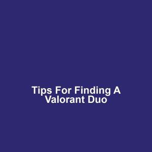 Tips for Finding a Valorant Duo