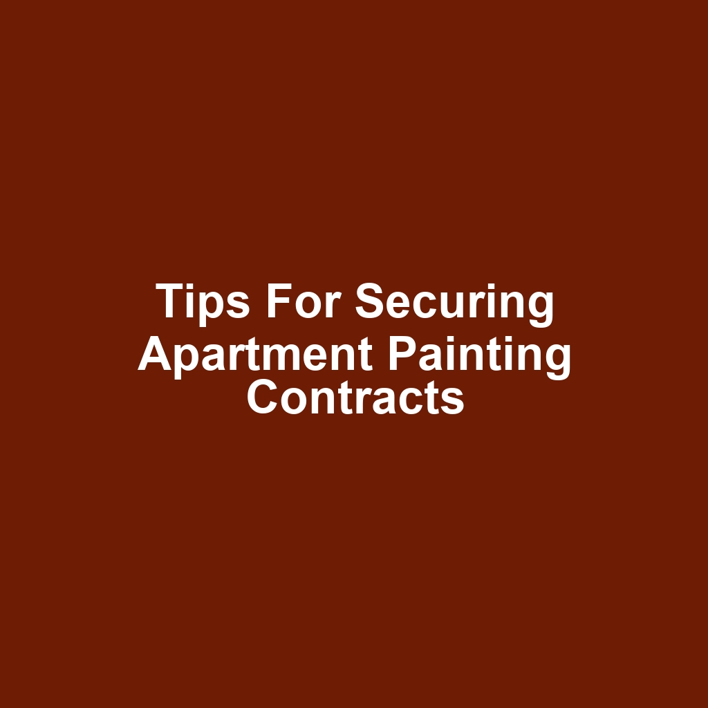 Tips for Securing Apartment Painting Contracts