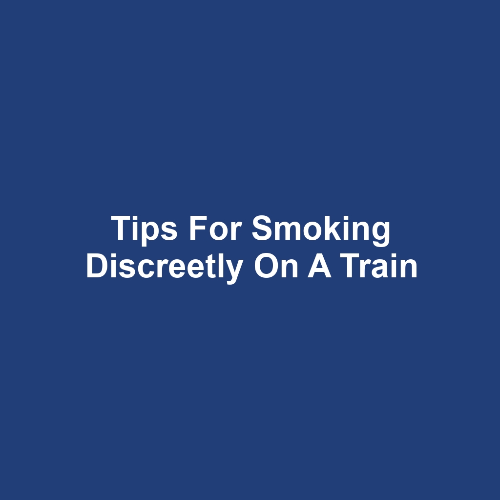Tips for Smoking Discreetly on a Train