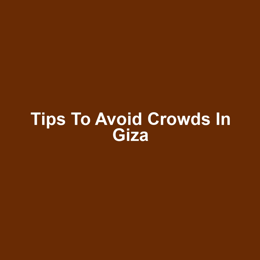Tips to Avoid Crowds in Giza