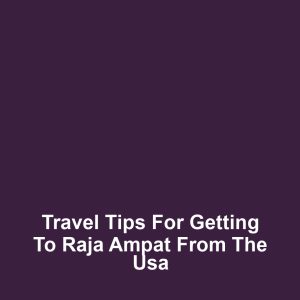 Travel tips for getting to raja ampat from the usa