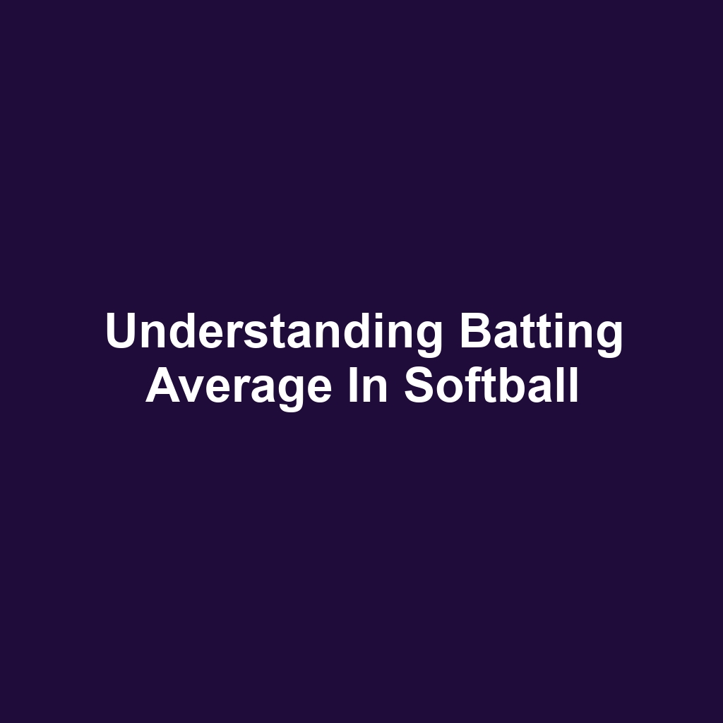 Understanding Batting Average in Softball