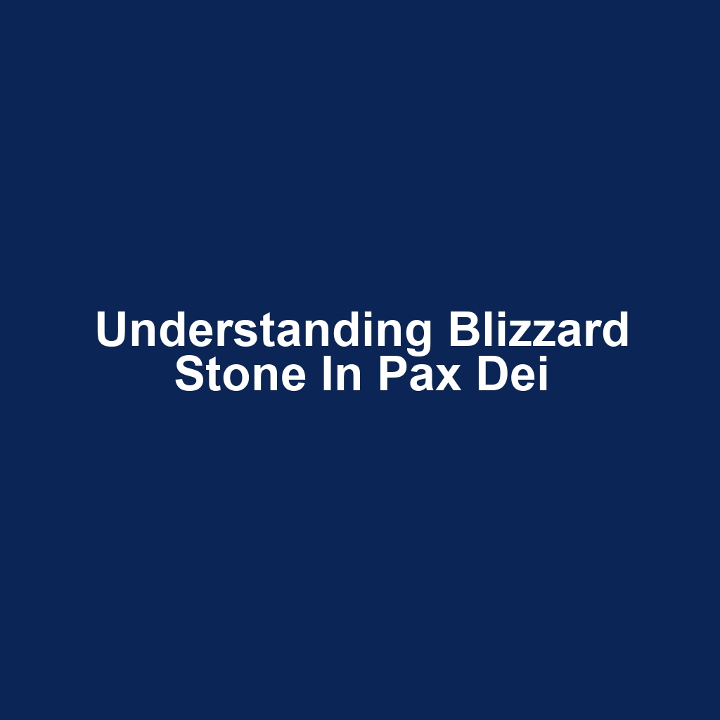 Understanding Blizzard Stone in Pax Dei